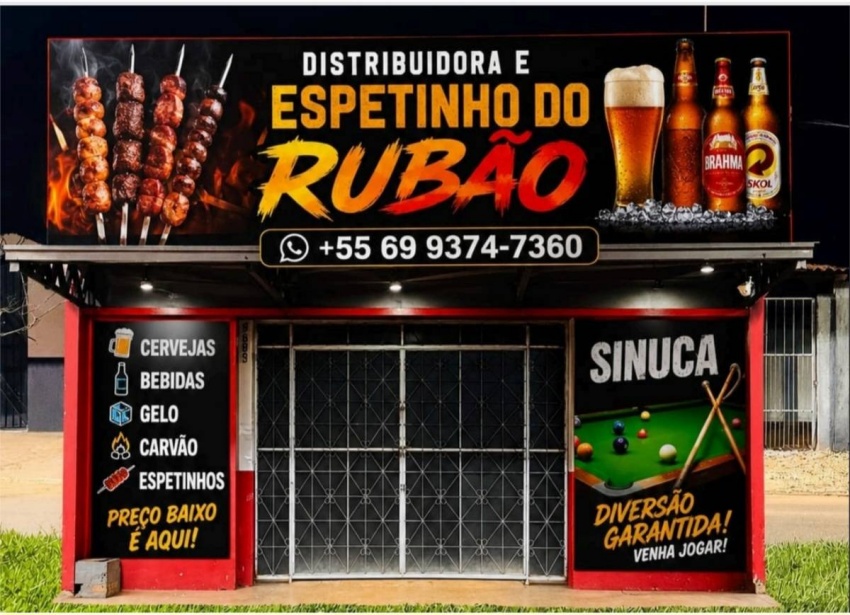 Banner Distribuidora e espetinho Rubao